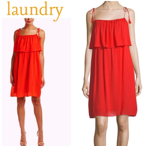 Laundry by Shelli Segal Tangerine Orange Shift Dress - Picture 4 of 10